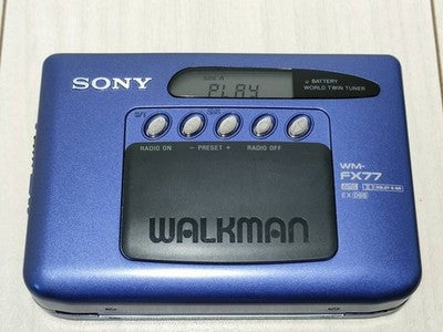SONY WM-FX77 WALKMAN BLUE OPERATION CONFIRMED EXCELLENT CONDITION FROM JAPAN