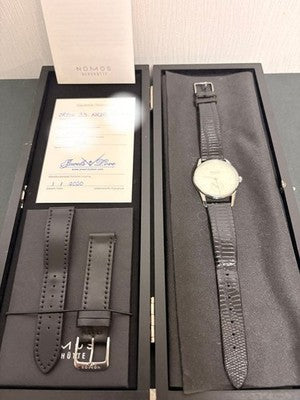 NOMOS GLASHÜTTE ORION 33 MANUAL WIND 33MM EXHIBITION BACK EXCELLENT W/ BOX