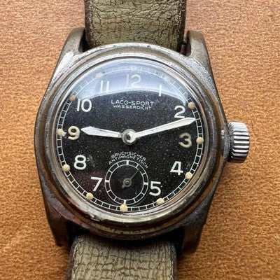 LACO SPORT MILITARY VINTAGE MANUAL WIND MEN WATCH GERMANY DIVER STYLE RARE