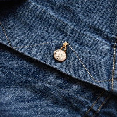 LEE 101-J DENIM JACKET INDIGO 70S 80S VINTAGE MEN SIZE XL MADE IN USA USED