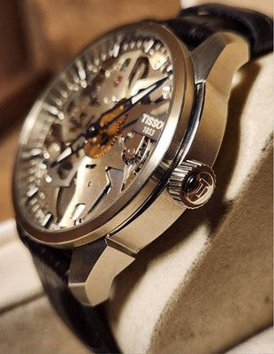 TISSOT T COMPLICATION SQUELETTE HAND WIND SKELETON DIAL MEN WATCH 43MM SWISS