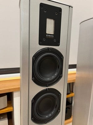 PIEGA PREMIUM 3.2 FLOOR STANDING SPEAKERS SILVER GRILL WITH BASE PLATE PAIR