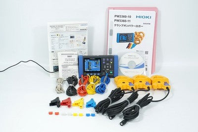 HIOKI PW3360-10 CLAMP ON POWER LOGGER W 3X 9661 SENSORS TESTED WORKING