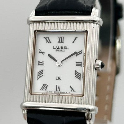 SEIKO LAUREL 2F50-6340 VINTAGE RECTANGULAR QUARTZ WATCH ROMAN DIAL JAPAN