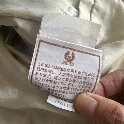 BELSTAFF GOLD LABEL RACING STRIPE LEATHER JACKET MEN SIZE L BLACK RED WHITE USED