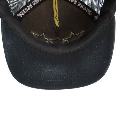 CHROME HEARTS LEATHER STAR TRACKER CAP UNISEX BLACK MADE IN USA