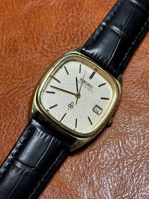 SEIKO GRAND QUARTZ SQUARE WATCH FROM THE 1970S VINTAGE MEN'S WRISTWATCH AS IS