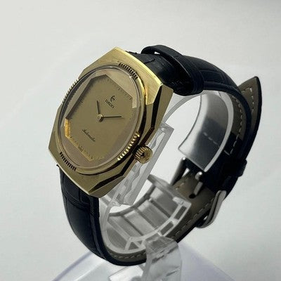 RADO VINTAGE 1970S AUTOMATIC 631.3173.2 GOLD DIAL OCTAGON LEATHER STRAP WATCH