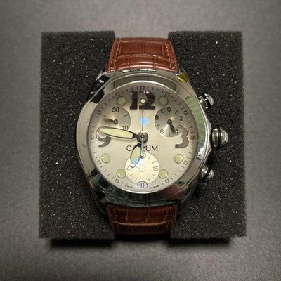 CORUM BUBBLE CHRONOGRAPH 396.150.20 AUTOMATIC STEEL RUBBER MENS WATCH USED