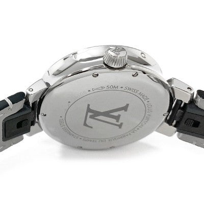 LOUIS VUITTON TAMBOUR MOON DUAL TIME MM QA108Z/QBB128 QUARTZ DIAMOND GMT 35MM