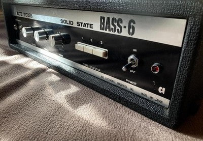 ACE TONE BASS-6 AMP HEAD PRE-ROLAND 1970S VINTAGE TESTED W/ COVER FROM JAPAN