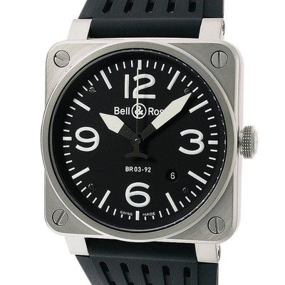 BELL & ROSS AVIATION BR03-92-S 42MM STAINLESS STEEL BLACK DIAL AUTOMATIC WATCH