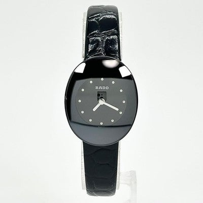 RADO ESENZA 964.0492.3 QUARTZ BLACK DIAL OVAL CASE 24MM WOMEN'S VINTAGE WATCH