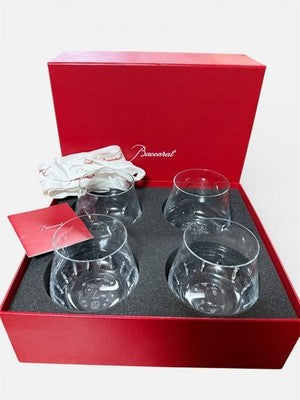 BACCARAT CHATEAU FAUNA CRISTOPOLIS GLASS TUMBLER SET OF 4 BY JAIME HAYON W/BOX