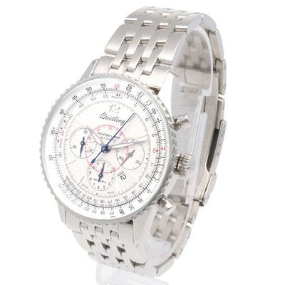 BREITLING NAVITIMER A41330 MONTBRILLANT WATCH STAINLESS STEEL WHITE 38.0MM