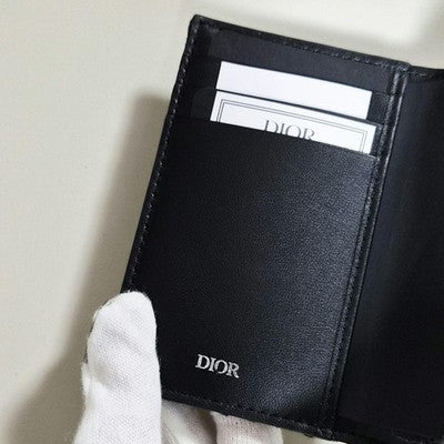 DIOR OBLIQUE JACQUARD BIFOLD CARD HOLDER UNUSED W/ BOX DUST BAG RIBBON MINT