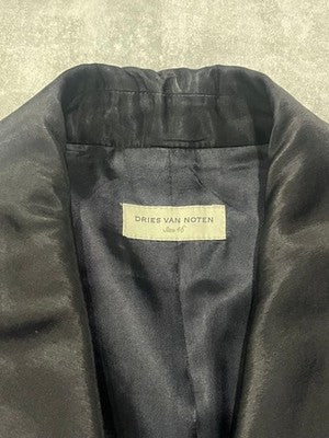 DRIES VAN NOTEN 12AW LAYERED LAPEL TAILORED JACKET WOOL DARK NAVY 46