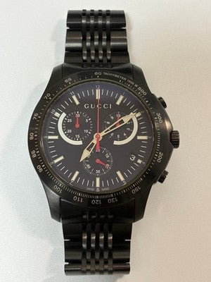 GUCCI G-TIMELESS YA126258 CHRONOGRAPH QUARTZ MENS WATCH BLACK DIAL BOX