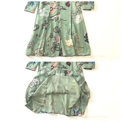 GUCCI KRIS KNIGHT FLORA SILK DRESS 2-WAY COLLAR BELTED WOMEN SIZE 42 JAPAN