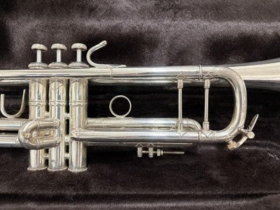 BACH STRADIVARIUS 180ML37 TRUMPET SILVER PLATED 3 VALVE WITH CASE USED JAPAN