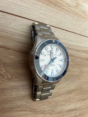 HAMILTON KHAKI NAVY SCUBA AUTO H825050 H82505150 43MM WHITE DIAL STEEL WATCH