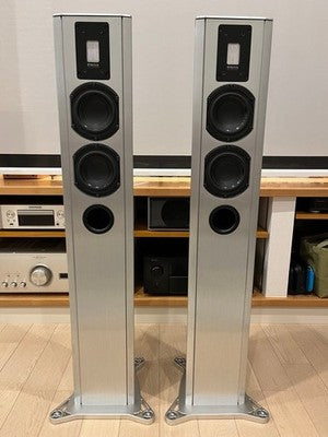 PIEGA PREMIUM 3.2 FLOOR STANDING SPEAKERS SILVER GRILL WITH BASE PLATE PAIR