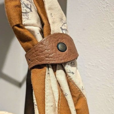 KAPITAL SNUFKIN BAG PATCHWORK ANCHOR MONOGRAM BORDER CAMEL CREAM UNUSED
