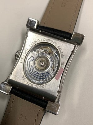 CUERVO Y SOBRINOS ESPLENDIDOS AUTOMATIC BIG DATE DISPLAY BACK BOXED WATCH