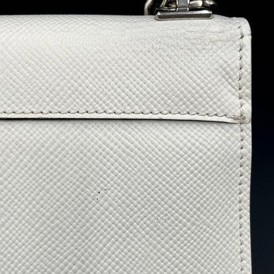 PRADA PRADA ROBOT CHAIN SHOULDER BAG WHITE RARE EXCELLENT+++++