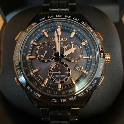 SEIKO ASTRON SBXB019 BLACK DIAL SOLAR MEN'S WATCH USED WORKING JAPAN AUTHENTIC