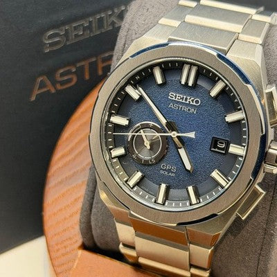 SEIKO ASTRON NEXTER SBXD023 3X62 GPS SOLAR TITANIUM BLUE DIAL MEN'S WATCH