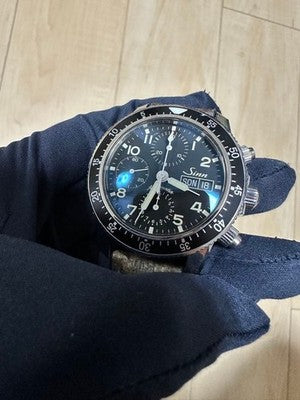 SINN 103 B SA AUTO CHRONOGRAPH PILOT WATCH AUTOMATIC MENS BOXED BLACK DIAL