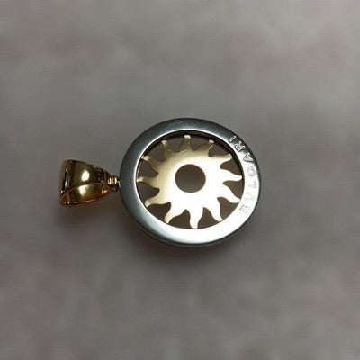 BVLGARI TONDO SUN PENDANT TOP YELLOW GOLD STAINLESS STEEL JEWELRY JPN