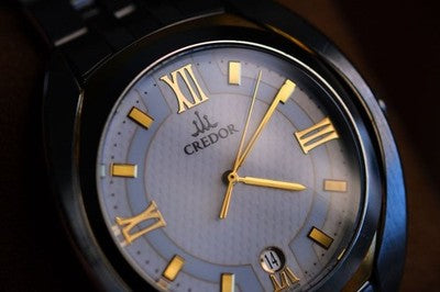 SEIKO CREDOR 8J86-0AA0 GCAZ052 DATE QUARTZ MENS WATCH AUTHENTIC WORKING