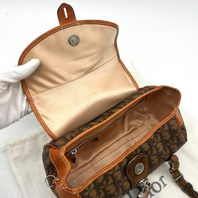 CHRISTIAN DIOR ROMANTIC TROTTER HANDBAG PVC BROWN HEART PADLOCK (NO KEY)