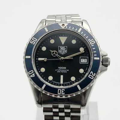 TAG HEUER 1000 PROFESSIONAL 980.013 BLACK DIAL QUARTZ MEN'S WATCH 38MM VINTAGE