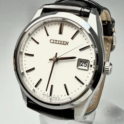 CITIZEN A610 H14061 HIGH PRECISION QUARTZ MEN WATCH WHITE DIAL DATE NEW STRAP