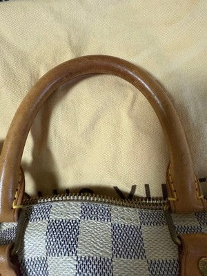 LOUIS VUITTON DAMIER AZUR SPEEDY BANDOUILIERE 25 SHOULDER BAG W/STORAGE BAG