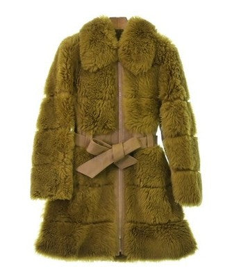 CHLOE WOMEN SHEARLING SHEEPSKIN COAT BROWN SIZE 34 XXS ZIP ITALY PRE OWNED