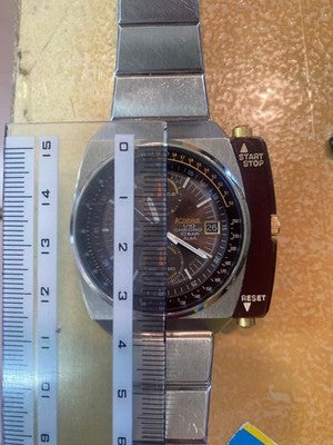 SEIKO ALBA V657-6090 CHRONOGRAPH QUARTZ WATCH BROWN DIAL GIUGIARO JAPAN VINTAGE