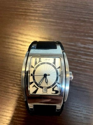 HYSEK V-KING Automatic Watch Silver Stainless Steel Used /w Box From Japan