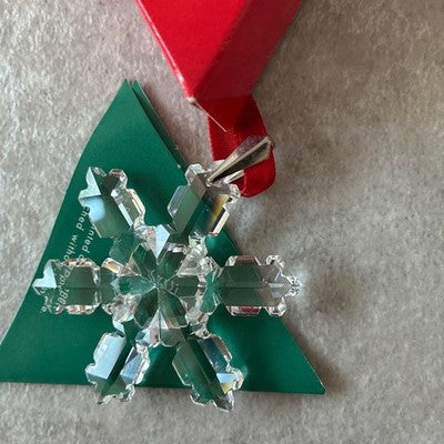 SWAROVSKI 1992 ANNUAL CHRISTMAS ORNAMENT SNOWFLAKE CRYSTAL BOXED RETIRED RARE