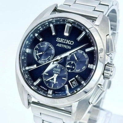 SEIKO ASTRON SBXC065 5X53-0AV0 GPS SOLAR WATCH BLUE DIAL TITANIUM 42MM JAPAN