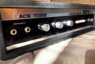 ACE TONE BASS-6 AMP HEAD PRE-ROLAND 1970S VINTAGE TESTED W/ COVER FROM JAPAN