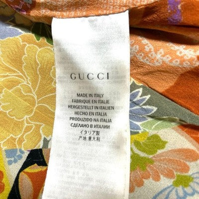 GUCCI NAPOLEON DENIM JACKET WITH GOLD BUTTONS FLORAL LINING M WOMEN