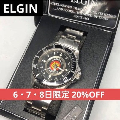HANSHIN TIGERS FC WATCH BLACK & WHITE QUARTZ BATTERY-POWERED USED FROM JAPAN