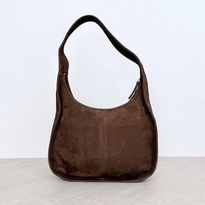 OLD COACH ERGO POCKET ZIP NUBUCK SHOULDER BAG BROWN VINTAGE USA MADE HOBO