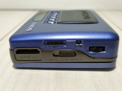 Sony WM-FX77 Cassette Player Blue Excellent /w Remote Charger Battery From Japan