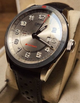 ORIS ARTIX GT AUDI SPORT GMT AUTOMATIC WATCH 44MM GRAY DIAL DATE BOXED