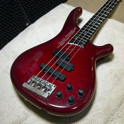 TUNE BASS MANIAC TB-STANDARD ASH ELECTRIC BASS SEE-THROUGH RED